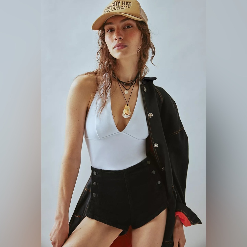 NWT Free People Have It All Halter Top in white
